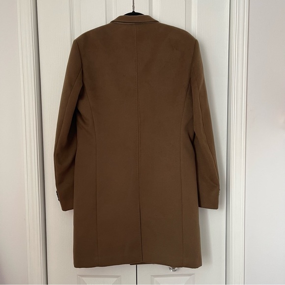 NWOT Vizoni Uomo Camel Tan Wool Coat Peacoat Single Breasted - Picture 5 of 8